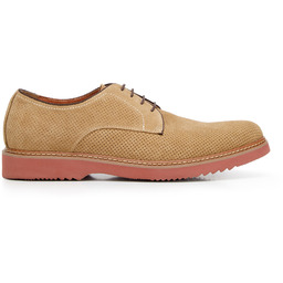 Męskie półbuty z perforowanego zamszu beżowe