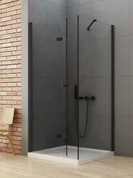 Kabina prostokątna 90x80 lewa D-0235A/D-0114B New Soleo Black