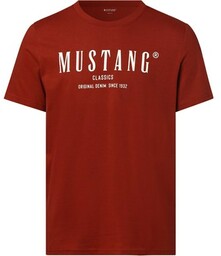 Mustang T-shirt męski Mężczyźni Bawełna bordowy nadruk