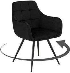 Krzesło obrotowe SC-003 welur czarny #66