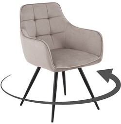 Krzesło obrotowe SC-003 welur ciemny beż #7