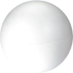 Rayher 3306100 kula styropianowa, biała, podzielna, 2 półskorupy,