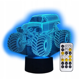 Lampka 3D Led Monster Truck Samochód Usb Pilot