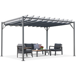 Antracytowa pergola tarasowa Malaga 3x4m Garden Point