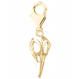 Złota Zawieszka z Czaszką Szkielet Skull Głowa Ptaka