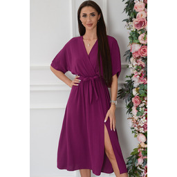 Sukienka midi a''la kimono śliwka Emsa