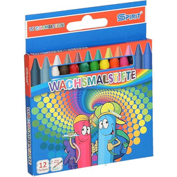 Spirit 403711 Kredki Świecowe, Wielokolorowy, 12 Sztuk