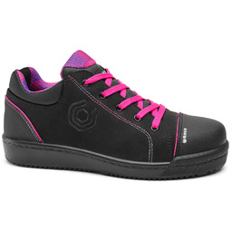 Obuwie ochronne BASE Margot Shoe S3 SRC; Czarny/Fuksja