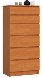 Komoda do sypialni, pokoju, 6 szuflad, STILO, 60x40x130