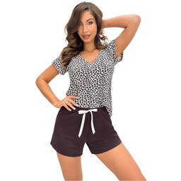 Piżama damska Zoya short leopard
