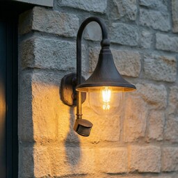 Zewnętrzna Lampa Lindby, Daphne, ściemnialny, czarny, balkon, aluminium,