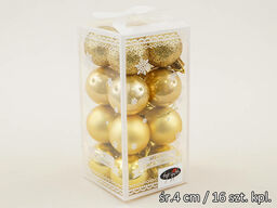 Bombki choinkowe złote - 4 cm - 16