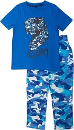 Popgear Chłopięcy dinozaur ryk kamuflaż długa piżama zestaw