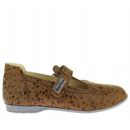 Balerinki Bartuś P-007 j. brąz baloniki transparentne rzep