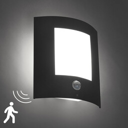 Lampa ścienna zewnętrzna antracytowa z czujnikiem ruchu IP44