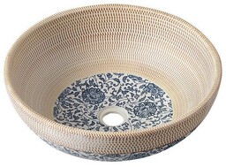 PRIORI umywalka ceramiczna nablatowa Ø 41 cm, beżowy