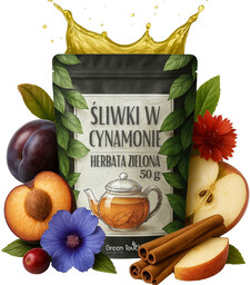 Śliwki w cynamonie 50 g herbata zielona korzenna