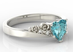 Pierścionek z topazem Swarovski Blue i cyrkoniami AP-53B