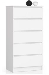 Komoda do sypialni, 5 szuflad, STILO, 60x40x121 cm,