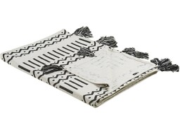 Beliani Koc bawełniany 130 x 180 cm czarno-biały
