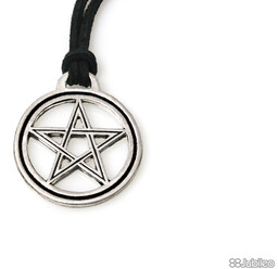 WISIOREK SREBRNY PENTAGRAM talizmany rock pentagram gwiazda rzemyk
