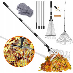 Grabie Regulowane Wachlarzowe 215CM Metalowe Z Rękawicami