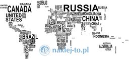 naklejka na ścianę Mapa świata 5 nazwy państw