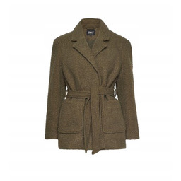 Only Klasyczny Płaszcz Z Paskiem Khaki Z Kollanrem