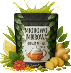 Miodowo Imbirowa 50 g herbata zielona i biała