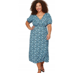 TRENDYOL SUKIENKA PLUS SIZE MIDI W KWIATY