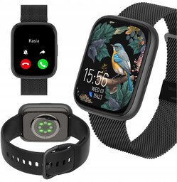 Smartwatch damski czarny zegarek na rękę kobiecy