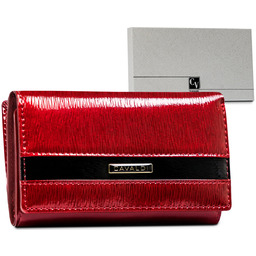 Lakierowany portfel ze skóry naturalnej portfel damski