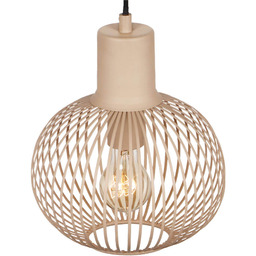 Nowoczesna lampa wisząca z drutu czarna z beżowym