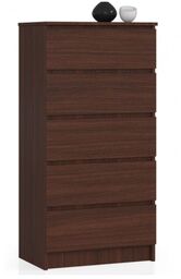 Komoda do sypialni, 5 szuflad, STILO, 60x40x121 cm,