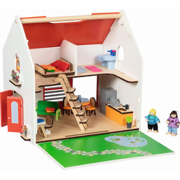 Drewniany domek dla lalek Eco House przenośny