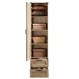 Słupek szafa jednodrzwiowa rustykalna wąska beżowa