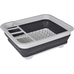 Homéa, Wysuwany ociekacz plastikowy 36,5X31,5Xh13Cm Biały/Antracyt