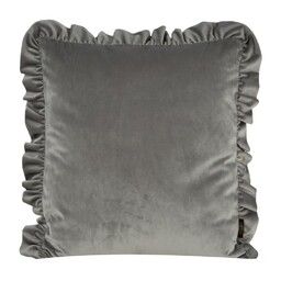 Eurofirany Poszewka dekoracyjna 45x45 Velvet srebrna falbanka welurowa