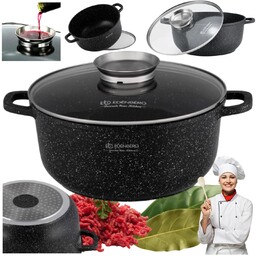 Duży Garnek Rondel Marmurkowy Garnek Nieprzywierający Non-stick 32cm