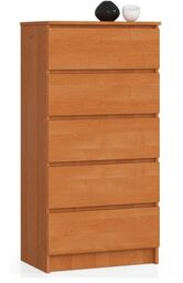 Komoda do sypialni, 5 szuflad, STILO, 60x40x121 cm,