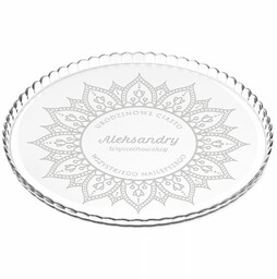 Patera szklana bez nóżki grawer dla przyjaciółki