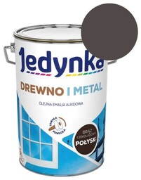 JEDYNKA Emalia Drewno i Metal brąz czekoladowy połysk