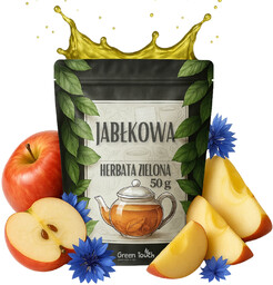 Jabłkowa 50 g herbata zielona Gunpowder z suszonym