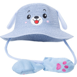 Kapelusz dziecięcy z buźką psa i podnoszonymi uszkami