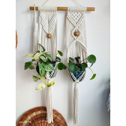 Pakamera Kwietnik makrama podwójny , na 2 doniczki