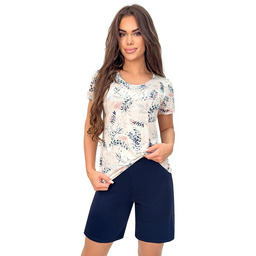 Piżama damska z krótkim rękawem Goya 1/2 floral