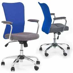 Fotel młodzieżowy obrotowy andy popielaty / niebieski halmar