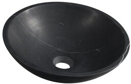 BLOK umywalka kamienna, 40cm, czarny Marquin, mat 2401-35