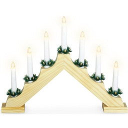 CHRISTMAS DECORATION Świecznik adwentowy Drewniany Naturalny