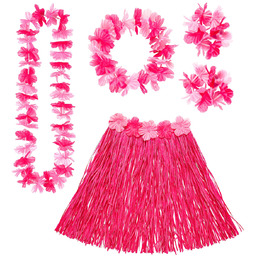 Zestaw - komplet hawajski różowy - 4 częściowy